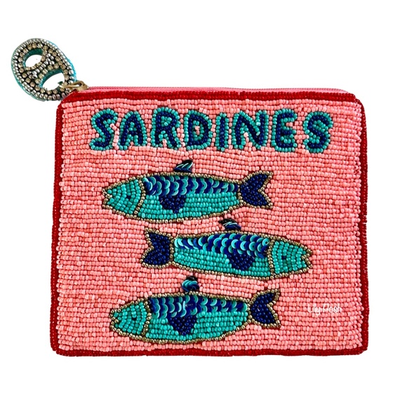 Lily Posh Beaded Sardines Coin Purse, Sardine Bag, Carnivore Fish - Picture 4 of 5